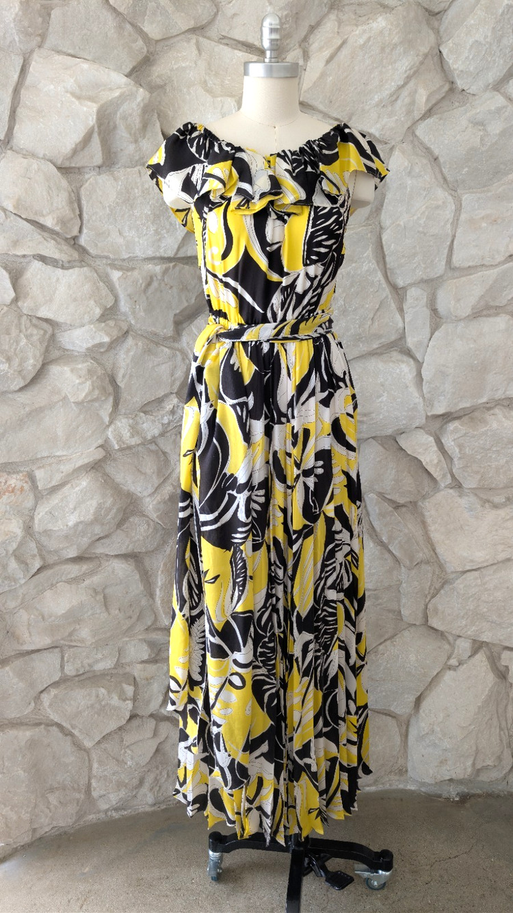 Rachel Zoe Maxi Dress Gown with Abstract Print
